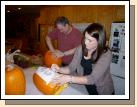 Madeleine came home and "carved out" enough time to do pumpkins and dinner with the fam.