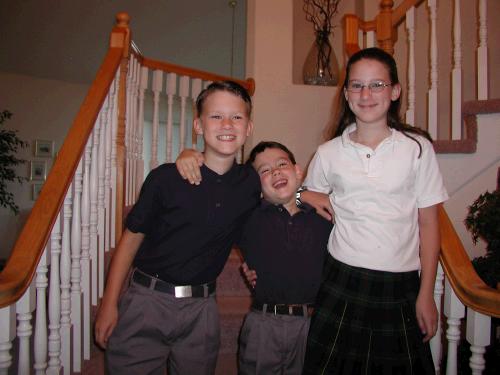 Elliot, Clark and Madeleine excited for the first day of school!?