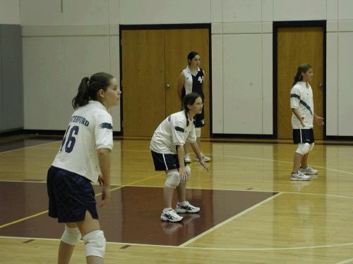 Madeleine is very good at being ready for the serve!