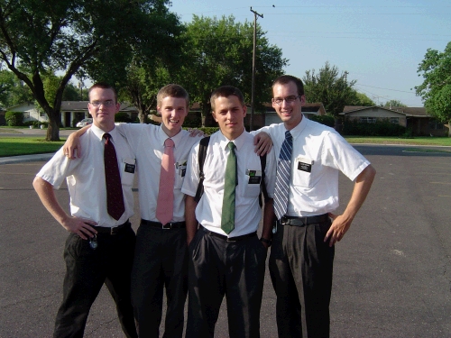 Loren on the right with his companion Elder Bodily and another set of missionaries in Edinburg, Texas.