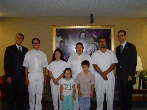 Loren attending the baptism of a family in his area.  (He didn't give us their names, and I don't think he actually taught them.)