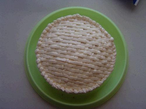 This is Loren's first attempt at weaving icing -- whatever!  I can't even comprehend it...