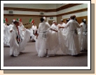 The 16th of September is when Mexicans celebrate their independence from Spain. The 16th was the begining of their war with Spain, equivalent to our 4th of July. Being so close to the border, this holiday is widely celebrated. The ward party included traditional Mexian dances by some of the sisters and songs sung by three of the brethren. 