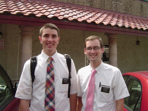 Dropping Elder McLean off at the bus station.