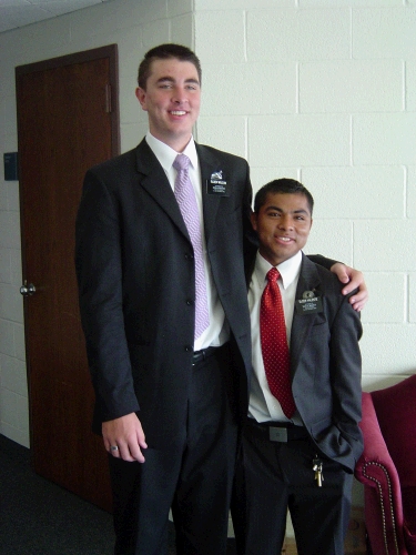 Elder McLean with his new companion, Elder Valente.  