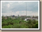 View of Mexico and crossing bridge full of cars.