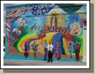 Mural on building in downtown Laredo.