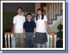 The first day of school...Elliot starting 8th grade, Clark starting 5th grade and Madeleine starting her junior year.