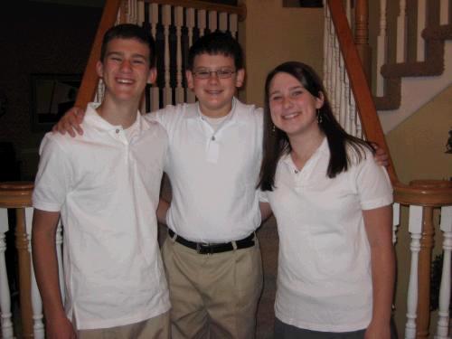 Such happiness on the first day of school!  Actually Clark is really happy and the other two are just great smilers.