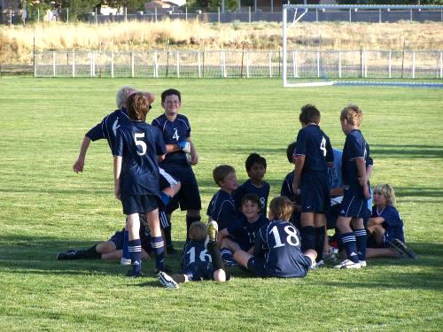 Clark #4 getting his goalie gloves on -- getting ready for the big game!