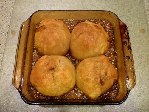 The amazing part of the whole apple project was deciding to try making apple dumplings.  Seriously delicious when you add a little vanilla ice cream on the side.