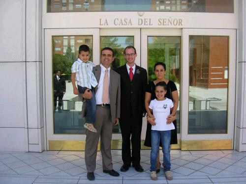 Elder Brown with Marta and Pere Borrut and their children Sara and Peter