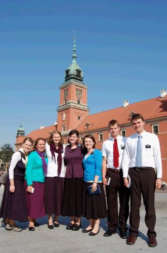 Before even going to the Mission Home, they were all taken to the "Old Town" part of Warsaw to observe the current missionaries approaching people about the gospel.