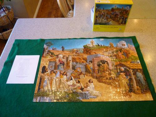 Ta Da!  The artwork is James C. Christensen's parables of the Bible -- a pretty cool picture actually.  Thanks, Grandma and Grandpa!